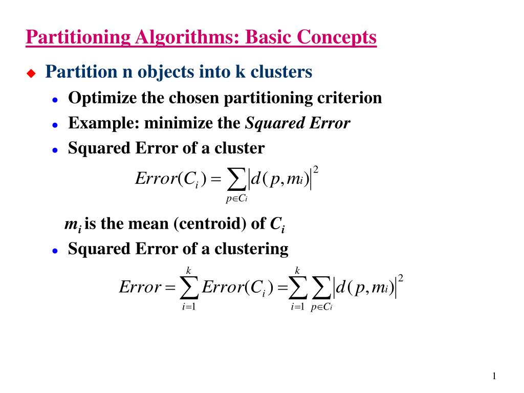 PPT Partitioning Algorithms Basic Concepts PowerPoint Presentation