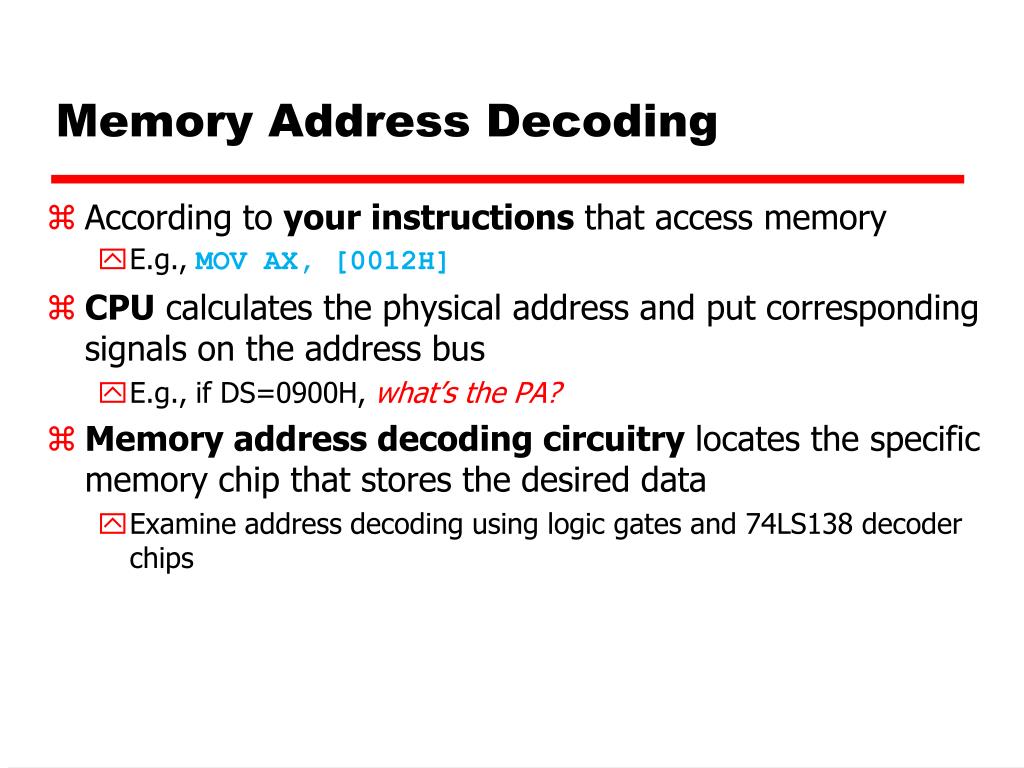 PPT Lecture 06 Memory Address Decoding PowerPoint Presentation, free