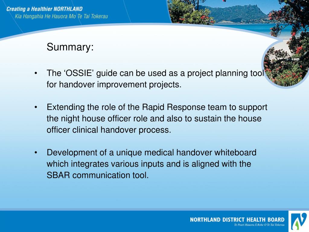 PPT Clinical Handover Improvement PowerPoint Presentation, free