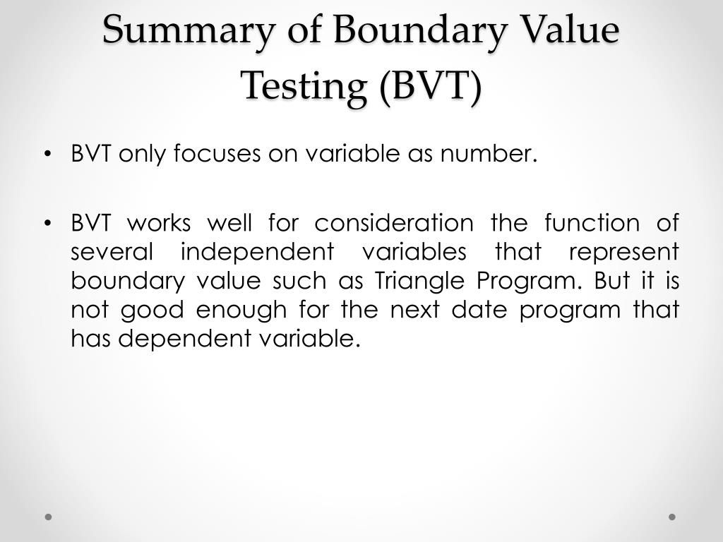 PPT Chapter 2 Boundary Value Testing BVT 322235 Software Testing