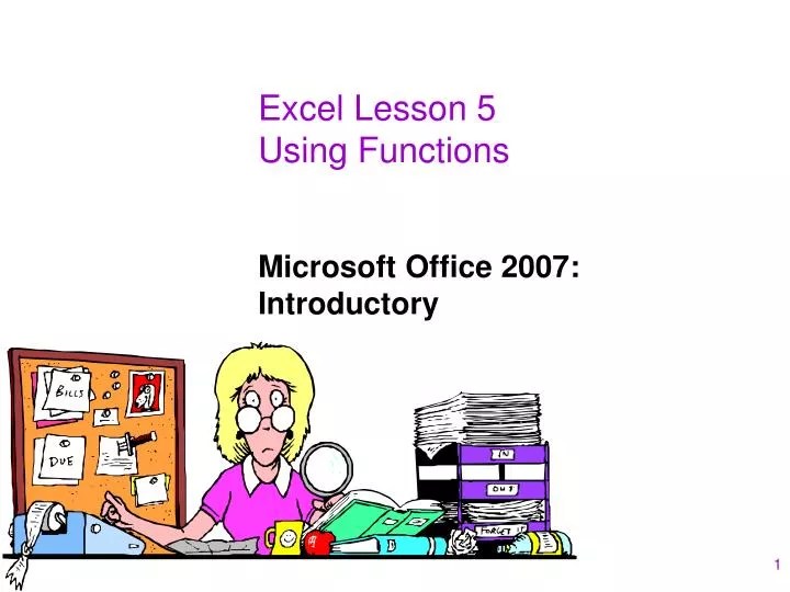 PPT Excel Lesson 5 Using Functions PowerPoint Presentation, free
