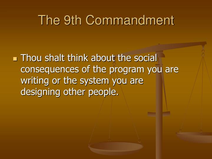 PPT The Ten Commandments of Computer Ethics PowerPoint Presentation