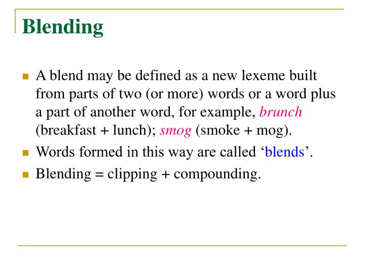 PPT English Lexicology Morphological Processes (III) Minor Word