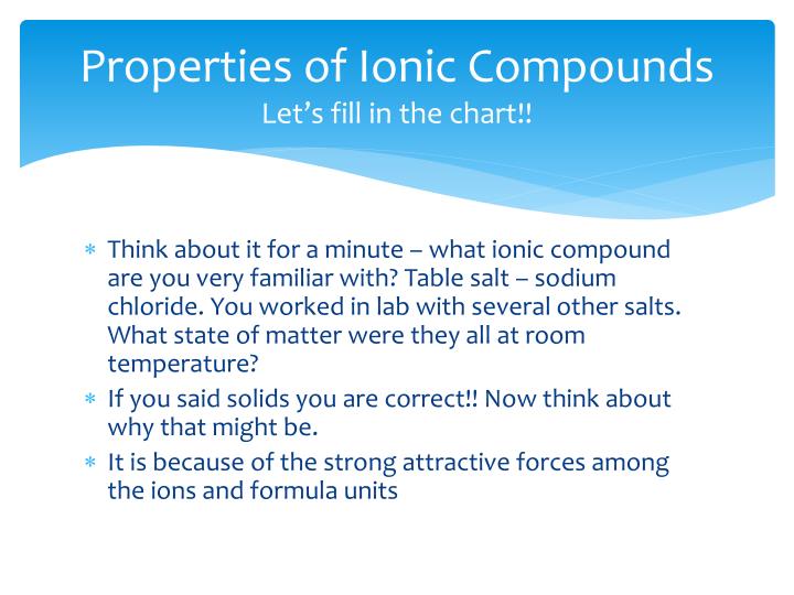 PPT Ionic Bonds and Properties of Ionic Compounds PowerPoint