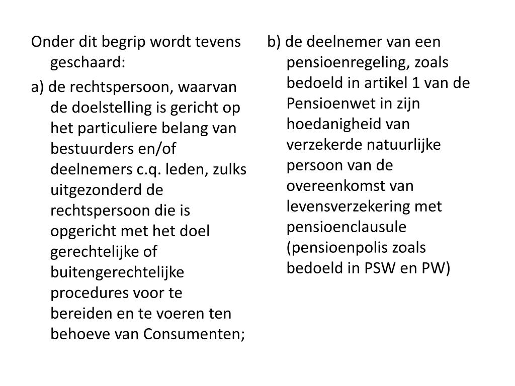 PPT Wie is de verzekeringnemer? Het begrip consument in de