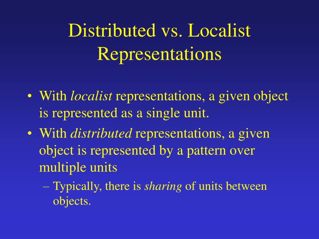 PPT Distributed Representations PowerPoint Presentation, free