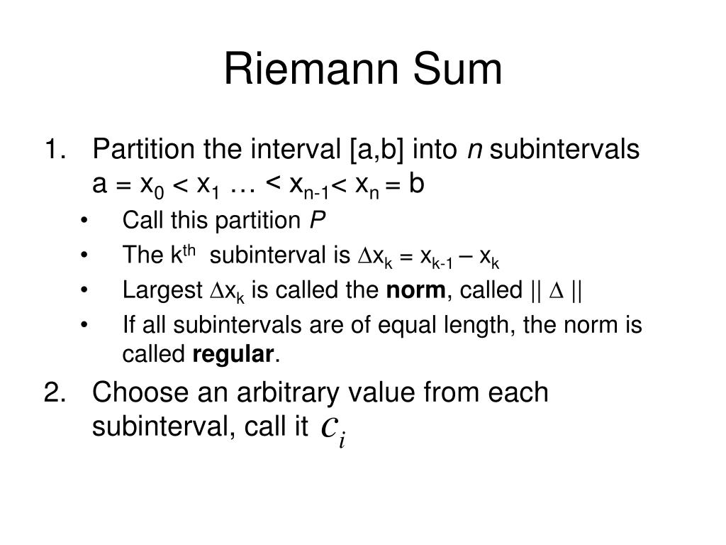 PPT CHAPTER 4 SECTION 4.3 RIEMANN SUMS AND DEFINITE INTEGRALS
