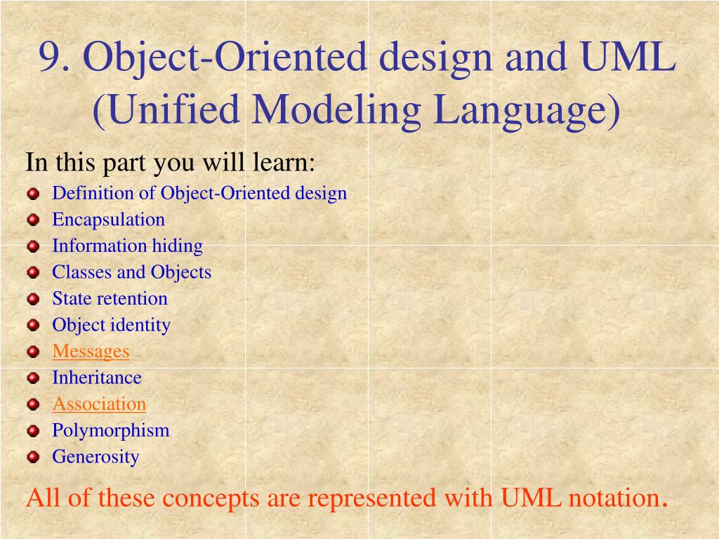 PPT 9. ObjectOriented design and UML (Unified Modeling Language