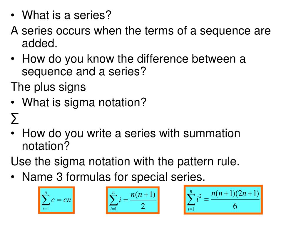 PPT 7.1 Define and Use Sequences and Series PowerPoint Presentation