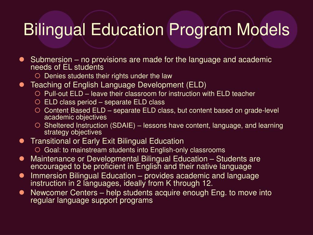 PPT CLAD Ch. 6 Theories and Methods of Bilingual Education