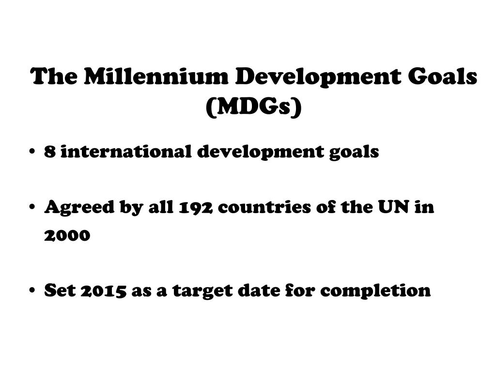 PPT The Millennium Development Goals PowerPoint Presentation, free