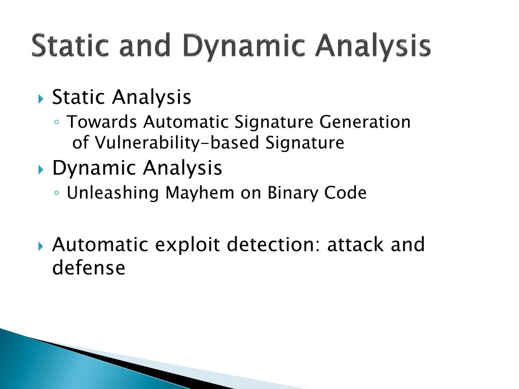PPT Static and Dynamic Analysis PowerPoint Presentation, free