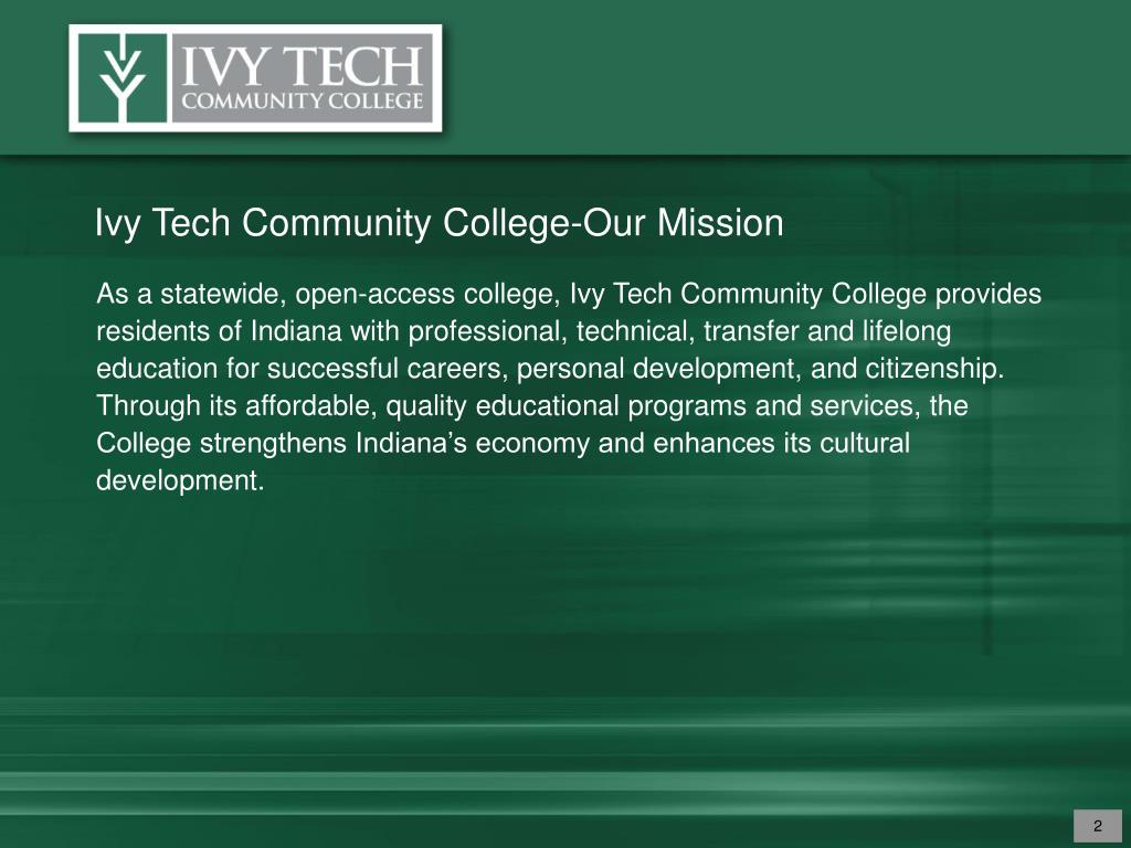 PPT IVY TECH COMMUNITY COLLEGE OF INDIANA STRATEGIC PLAN 2010 FROM