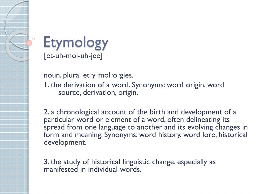 PPT Etymology PowerPoint Presentation, free download ID5678612