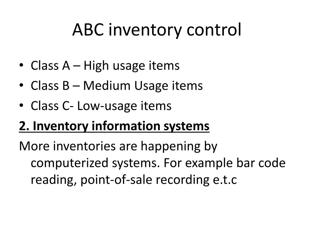 PPT INVENTORY PLANNING AND CONTROL PowerPoint Presentation, free