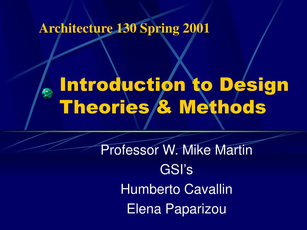 PPT Introduction to Design Theories & Methods PowerPoint Presentation