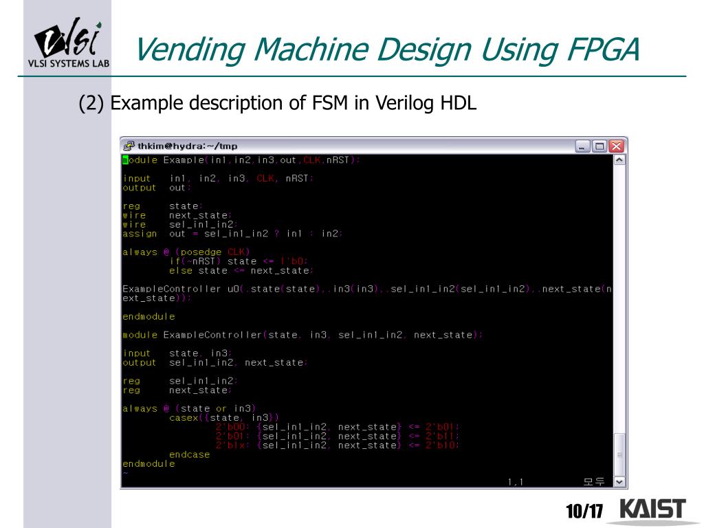 PPT Lecture 6 Coffee Vending Machine using FPGA PowerPoint