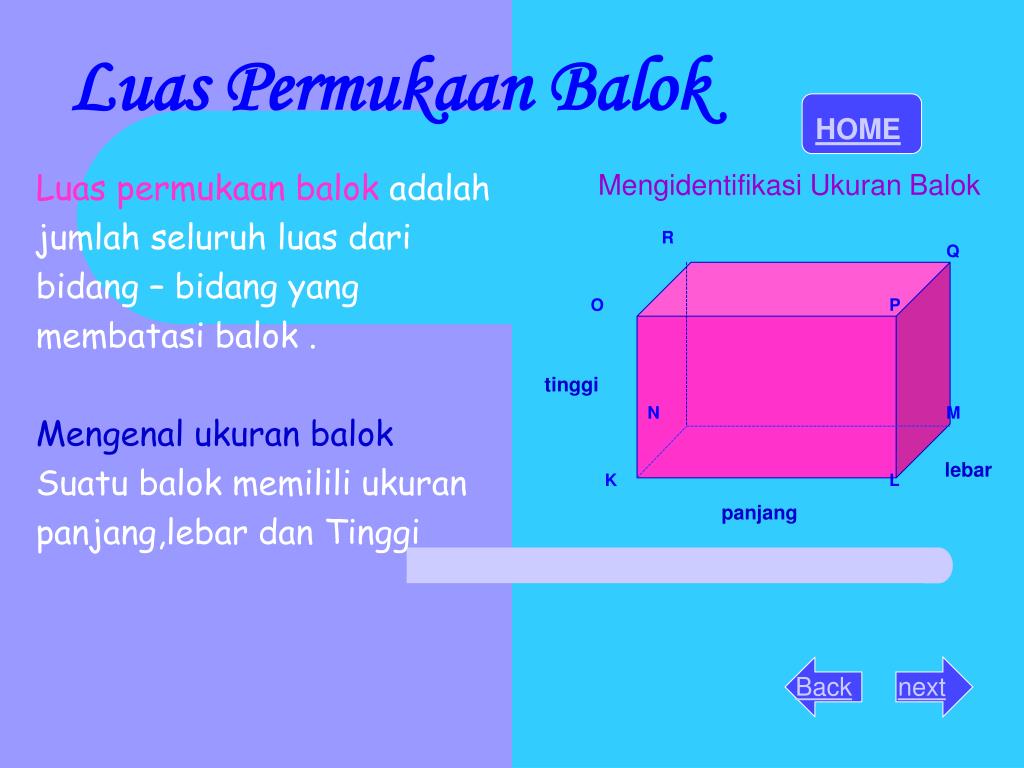 Ukuran Panjang Lebar Dan Tinggi Suatu Balok Wulan