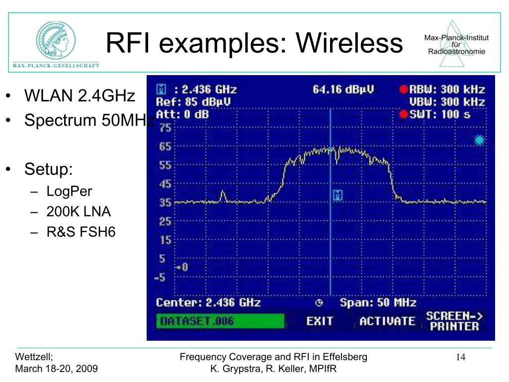 PPT Frequency Coverage and RFI Observations at Effelsberg PowerPoint