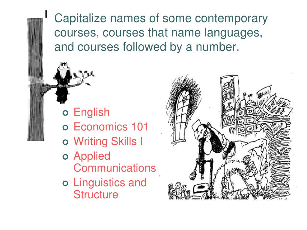 PPT Capitalization of Academic Classifications, Courses, and Degrees