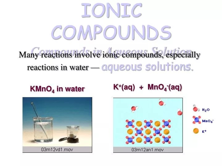 PPT IONIC COMPOUNDS Compounds in Aqueous Solution PowerPoint