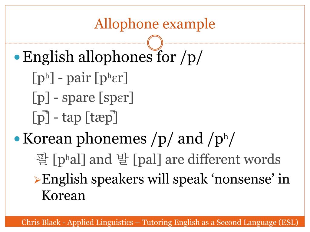 Examples Of Allophones