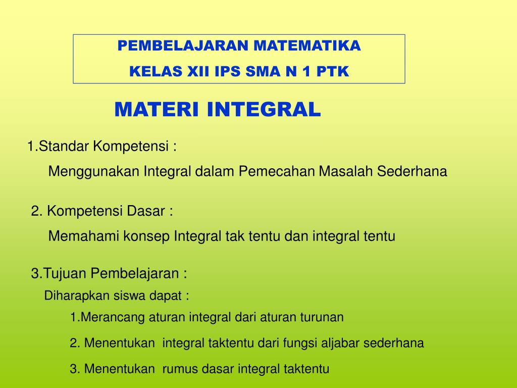 Soal Matematika Kelas 12 Ips Integral Kita