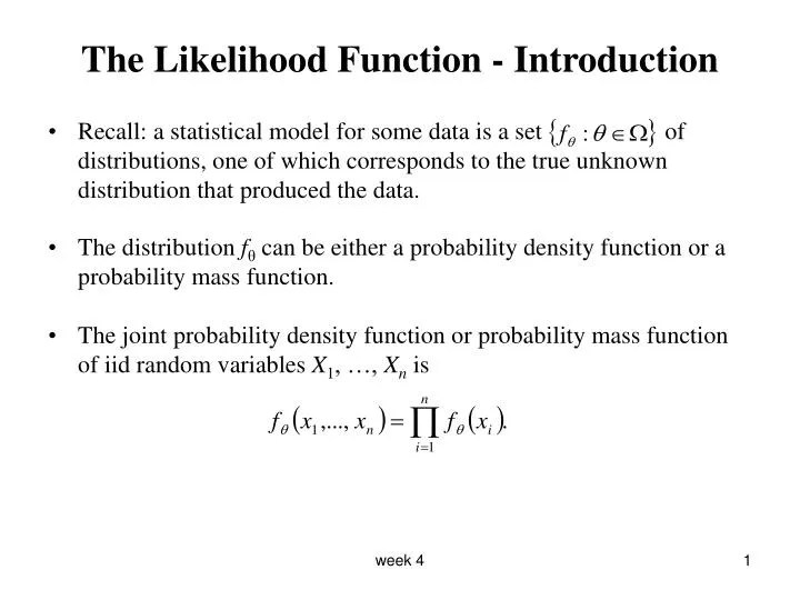 PPT The Likelihood Function Introduction PowerPoint Presentation