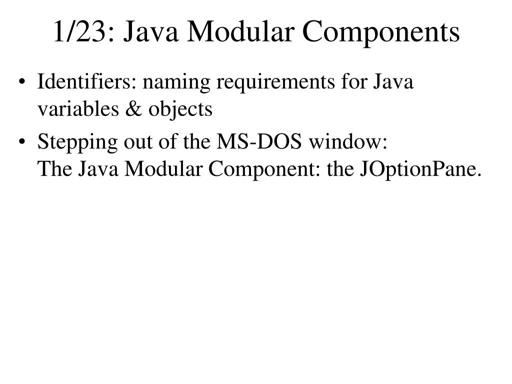 PPT 1/23 Java Modular Components PowerPoint Presentation, free