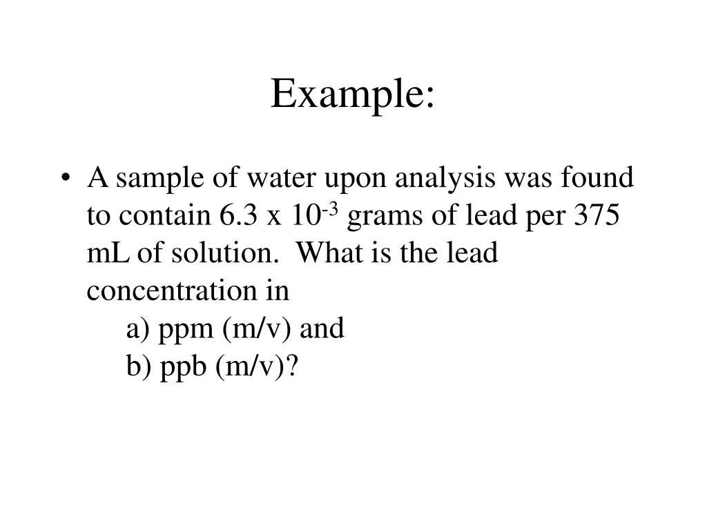 PPT Concentration Parts per Million and Parts per Billion PowerPoint