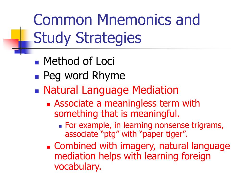 PPT Mnemonics PowerPoint Presentation, free download ID5702570