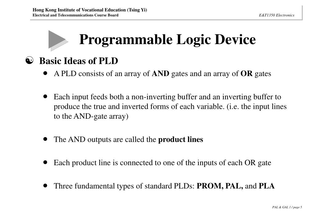 PPT 6. Programmable Logic Device Programmable Array Logic (PAL
