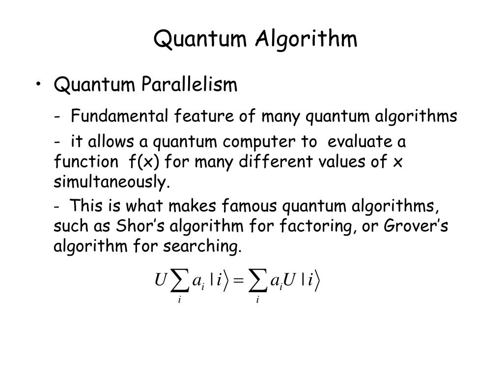 PPT Lecture note 8 Quantum Algorithms PowerPoint Presentation, free