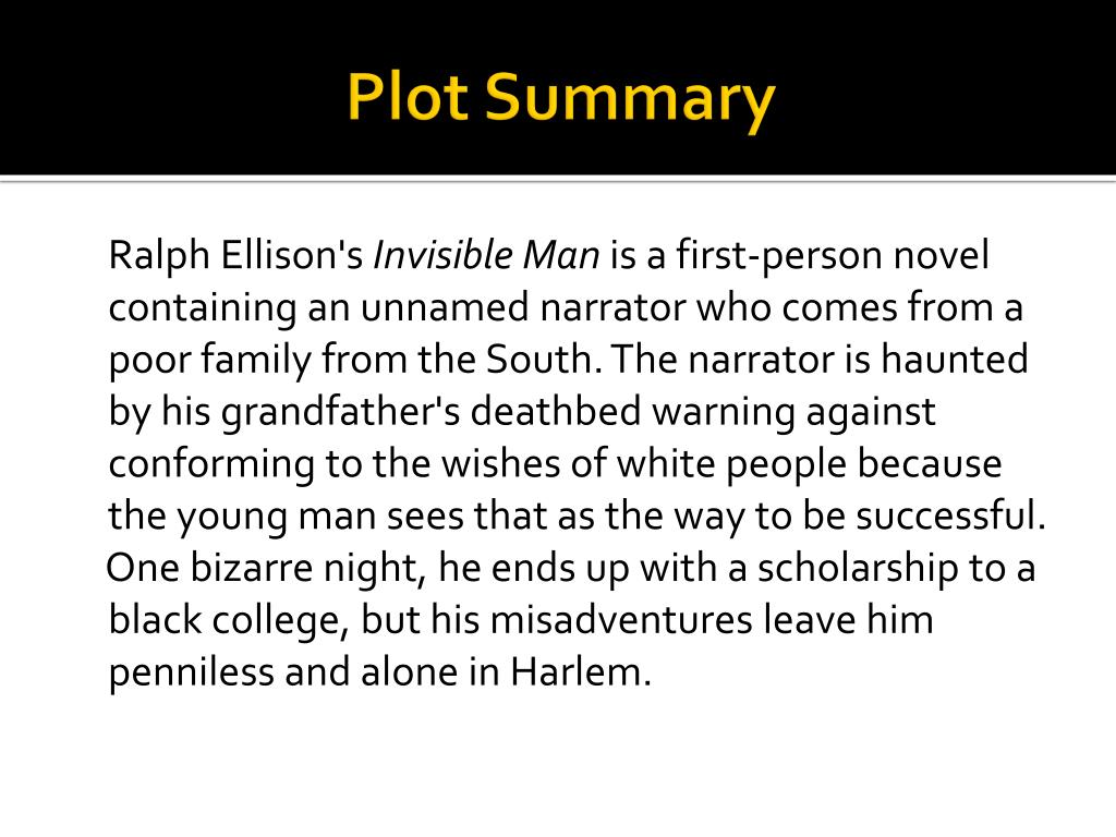PPT Invisible Man by Ralph Ellison PowerPoint Presentation, free