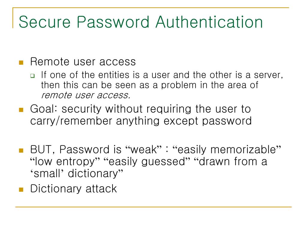 PPT The Secure PasswordBased Authentication Protocol PowerPoint