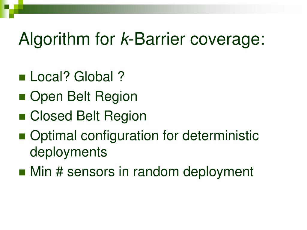 PPT Barrier Coverage With Wireless Sensors PowerPoint Presentation