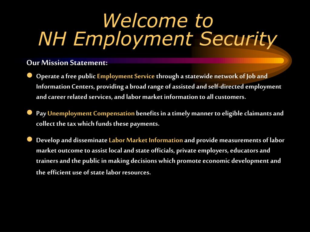 PPT New Hampshire Employment Security PowerPoint Presentation, free