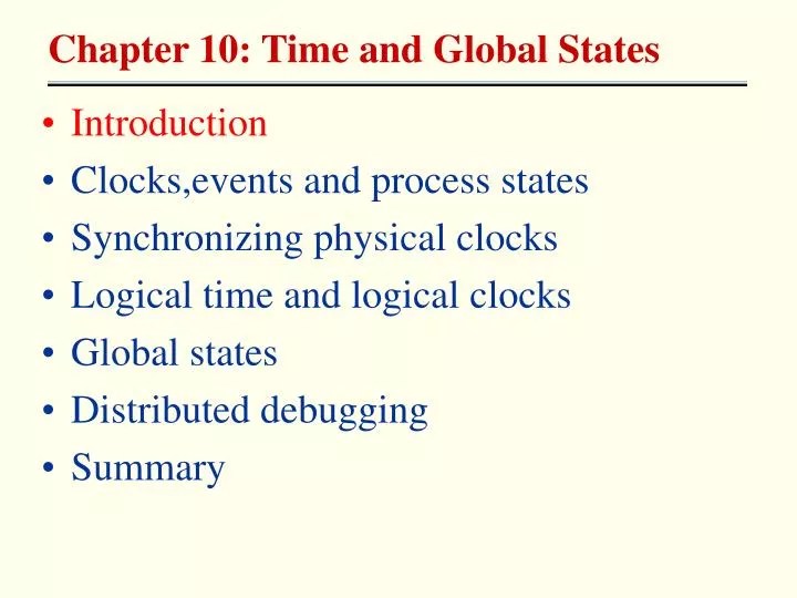 PPT Introduction Clocks,events and process states Synchronizing