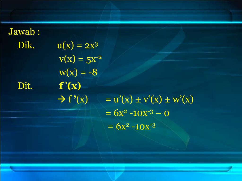 PPT TURUNAN FUNGSI ALJABAR PowerPoint Presentation, free