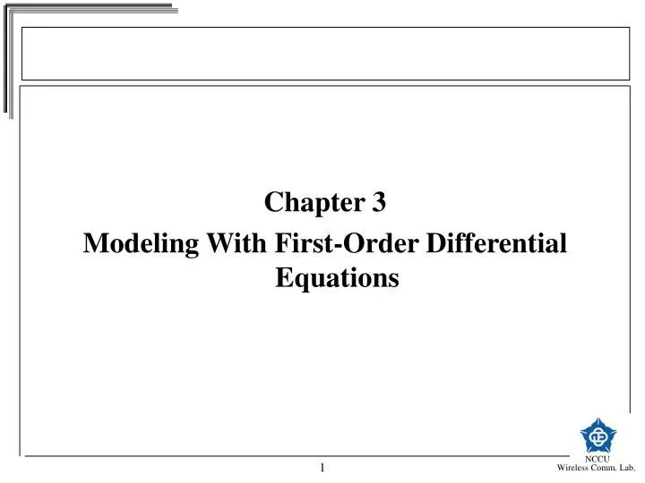 PPT Chapter 3 Modeling With FirstOrder Differential Equations
