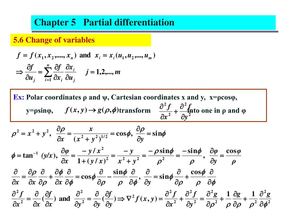 PPT 5.1 Definition of the partial derivative PowerPoint Presentation