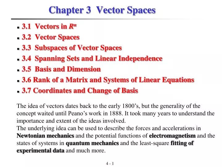 PPT Chapter 3 Vector Spaces PowerPoint Presentation, free download