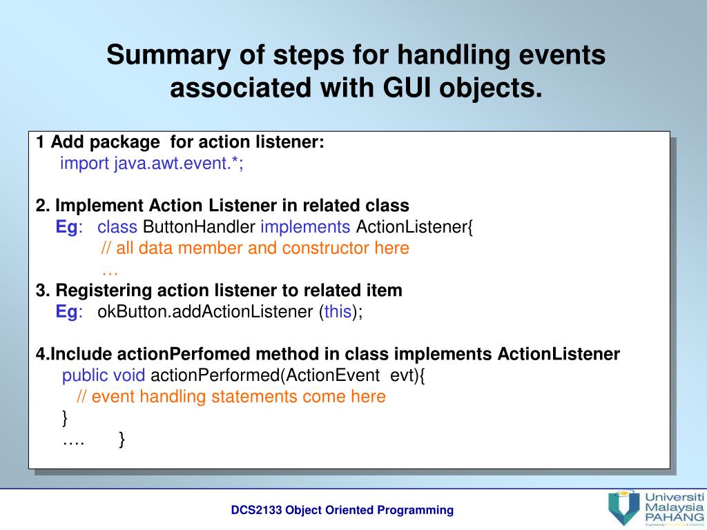 PPT Graphical User Interface & EventDriven Programming PowerPoint
