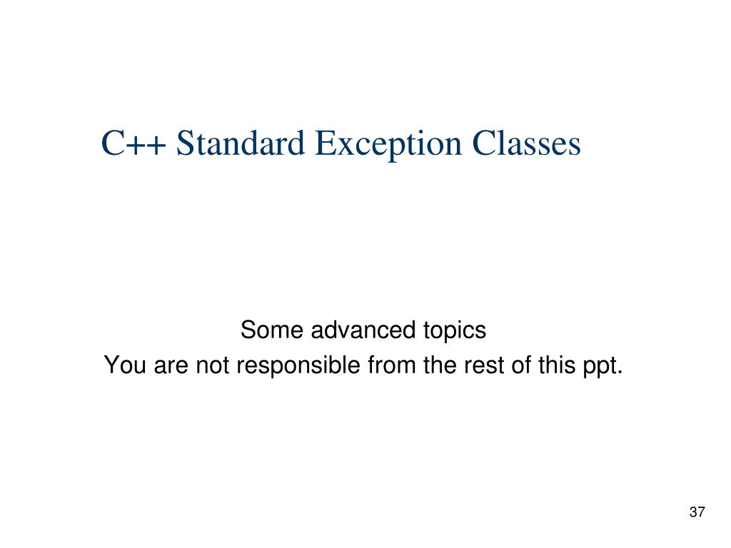 PPT CS 204 Advance Programming Exception Handling in C++ PowerPoint
