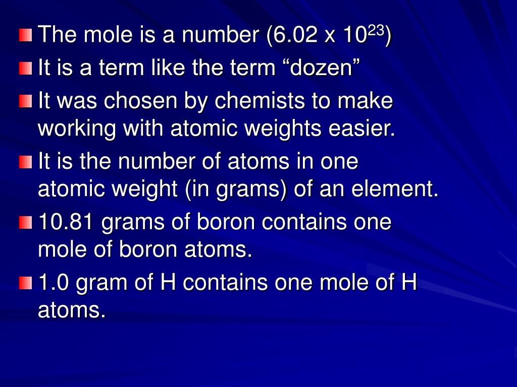 PPT CHAPTER 10 THE MOLE PowerPoint Presentation, free download ID