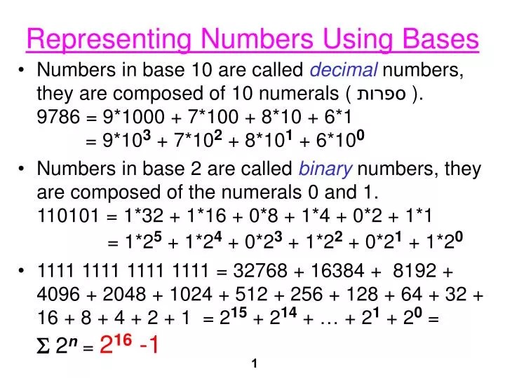 PPT Representing Numbers Using Bases PowerPoint Presentation, free