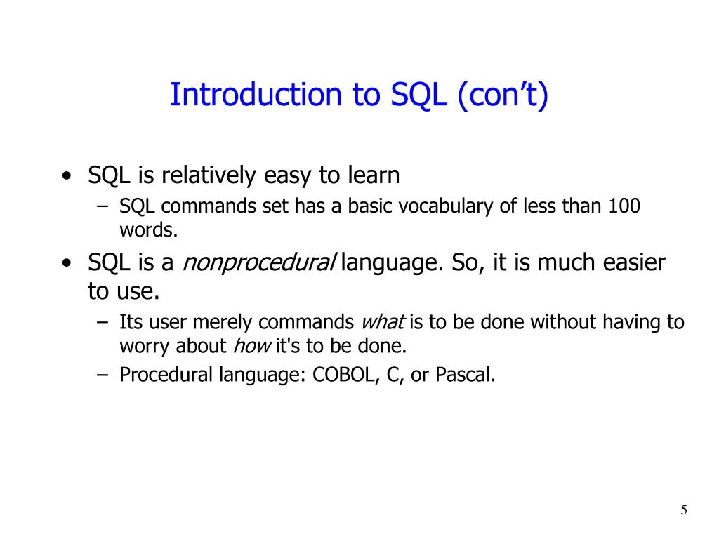 PPT Introduction to SQL PowerPoint Presentation, free download ID