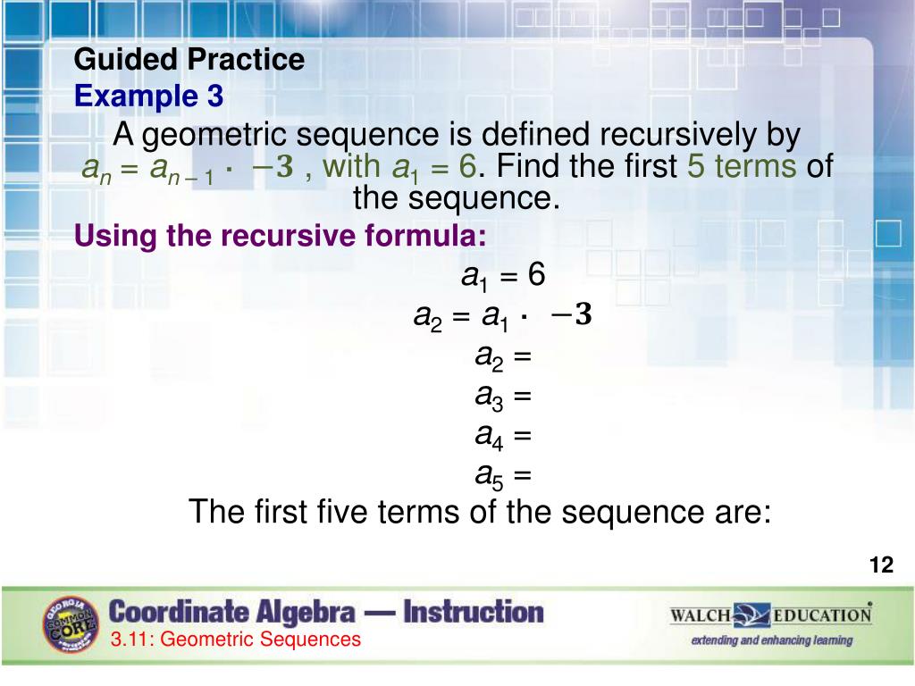 PPT Lesson 3.12 Concept Geometric Sequences PowerPoint Presentation