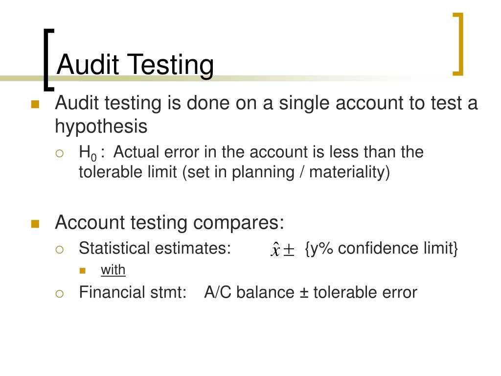 PPT Audit Tests Risk, Confidence and Materiality PowerPoint