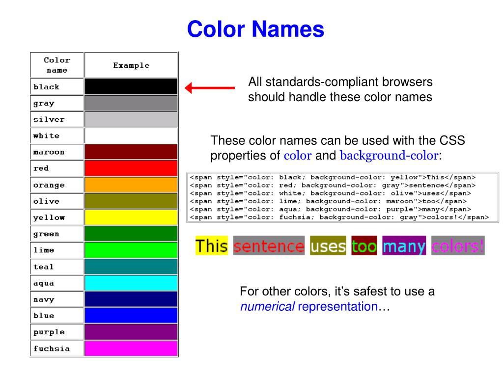 PPT Color Names PowerPoint Presentation, free download ID5759060